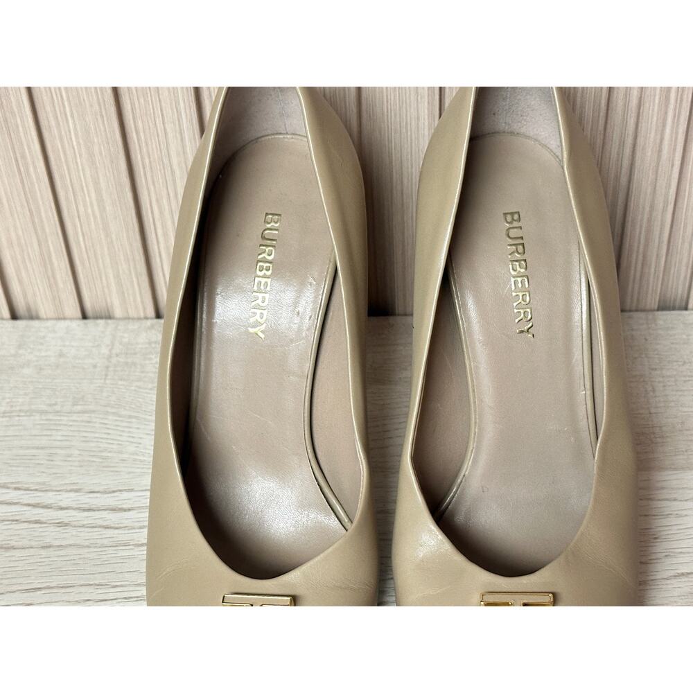 Burberry Ezra TB Leather Pumps in Nude Sz IT36/US6 Womens Shoes - Picture 4 of 16